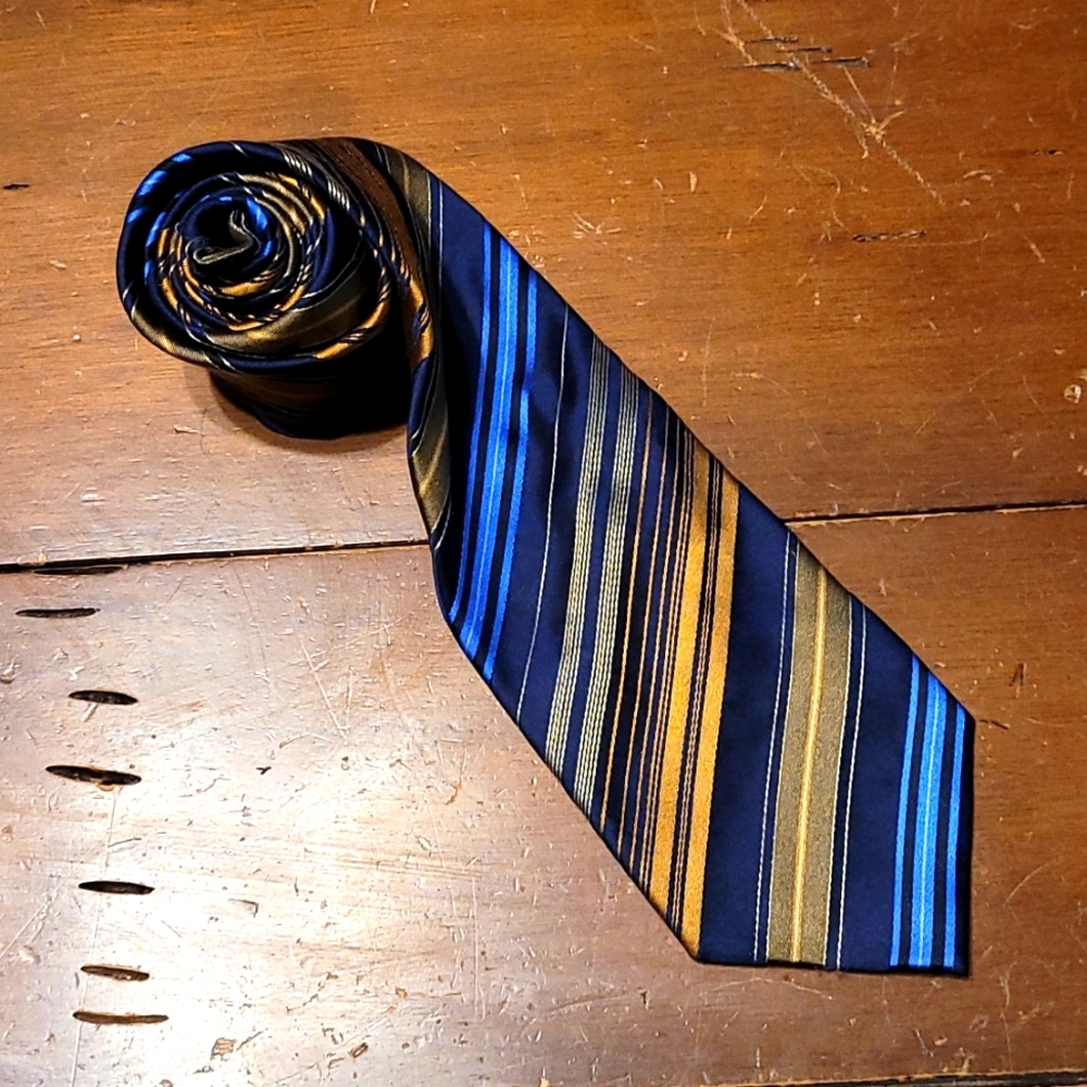Kenneth Cole Striped Silk Tie